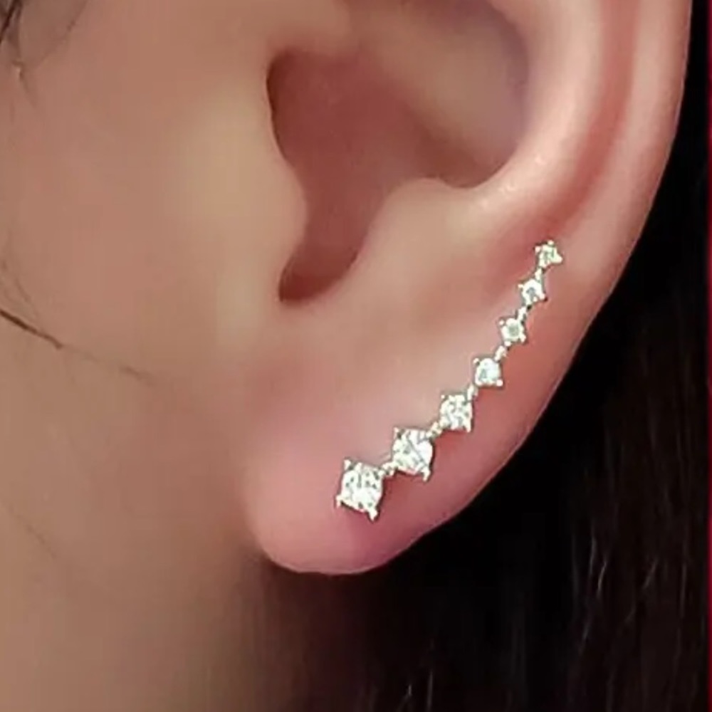 🔴𝟭𝟬/$𝟮𝟱🔴NEW Rhinestone Pave Climber Earrings - Picture 10 of 10